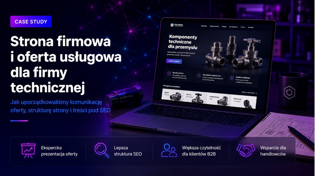 Strona firmowa i oferta usługowa dla firmy technicznej